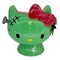 Blue Sky Clayworks Hello Kitty Green Frankenstien Monster Halloween Candy Bowl